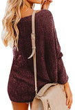 Womens Off The Shoulder Tops Baggy Shirt Long Sleeve Blouse Oversized Sweater Jumper Pullover
