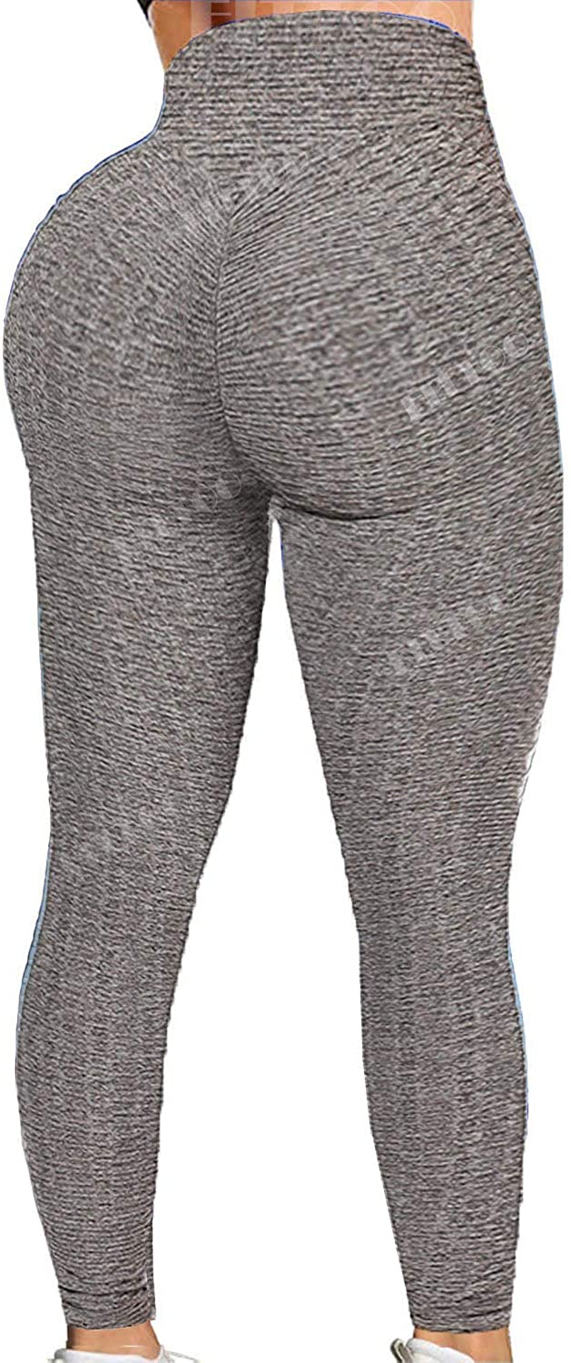 Womens High Waisted Yoga Pants Tummy Control Scrunched Booty Leggings Workout Running Butt Lift Textured Tights