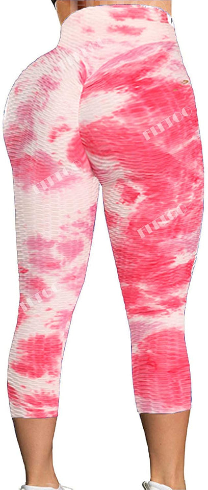 Womens High Waisted Yoga Pants Tummy Control Scrunched Booty Leggings Workout Running Butt Lift Textured Tights