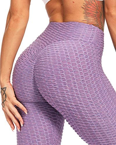 Womens High Waisted Yoga Pants Tummy Control Scrunched Booty Leggings Workout Running Butt Lift Textured Tights