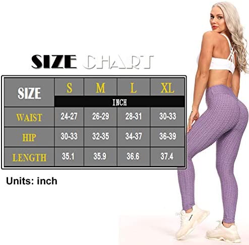 Womens High Waisted Yoga Pants Tummy Control Scrunched Booty Leggings Workout Running Butt Lift Textured Tights