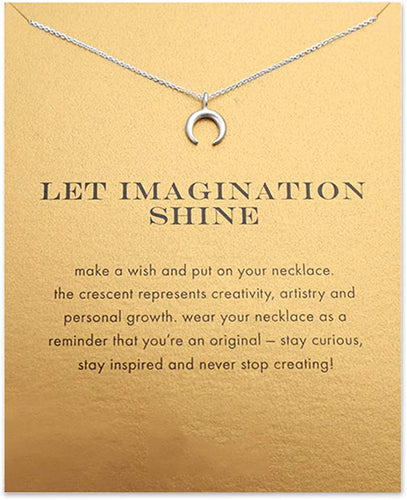 Message Card Compass Pendant Necklace Friendship Starfish Good Luck Elephant Pendant Chain Necklace with Gift Card