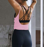 Womens Summer Workout Tops Sexy Backless Yoga Shirts Open Back Activewear Running Sports Gym Quick Dry Tank Tops