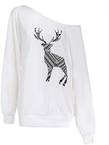 Womens Off The Shoulder Tops Baggy Shirt Long Sleeve Blouse Oversized Sweater Jumper Pullover