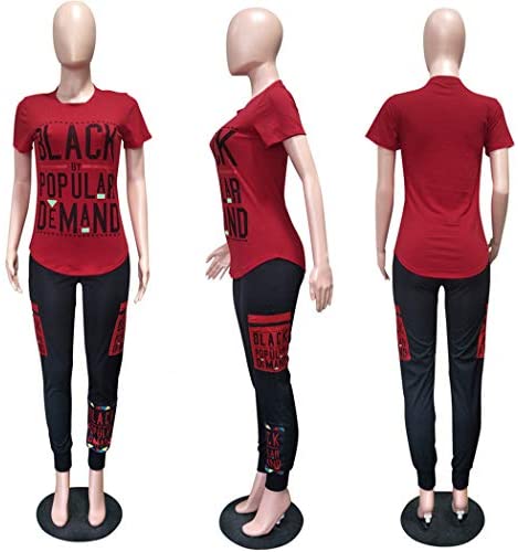 Womens Sexy 2 Piece Sports Outfit Set Shirt Bodycon Pants Joggers Clubwear Tracksuit Sportswear Set