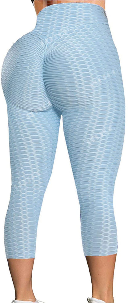 Womens High Waisted Yoga Pants Tummy Control Scrunched Booty Leggings Workout Running Butt Lift Textured Tights