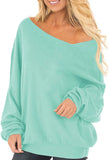 Womens Off The Shoulder Tops Baggy Shirt Long Sleeve Blouse Oversized Sweater Jumper Pullover