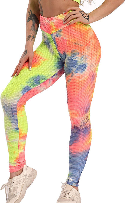 Womens High Waisted Yoga Pants Tummy Control Scrunched Booty Leggings Workout Running Butt Lift Textured Tights