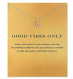Message Card Compass Pendant Necklace Friendship Starfish Good Luck Elephant Pendant Chain Necklace with Gift Card