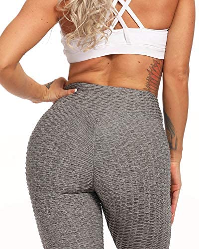 Womens High Waisted Yoga Pants Tummy Control Scrunched Booty Leggings Workout Running Butt Lift Textured Tights
