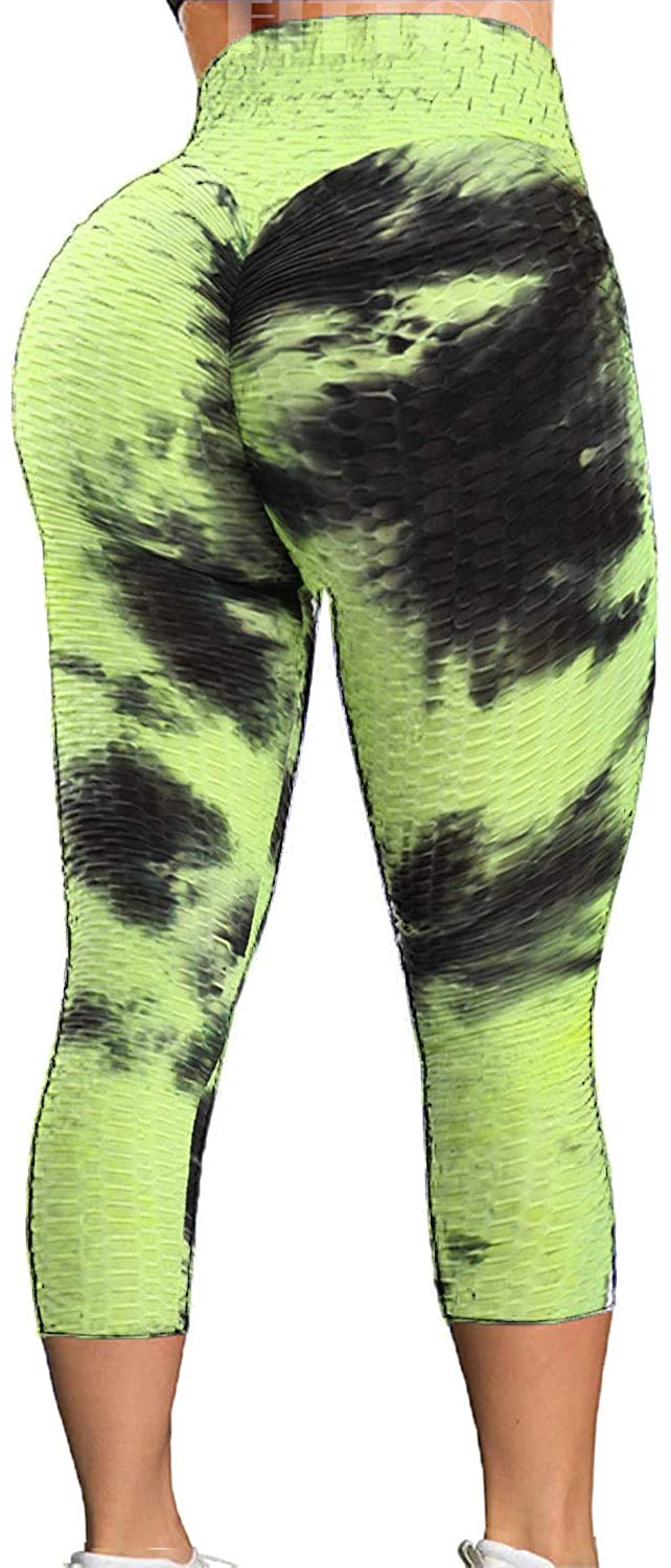 Womens High Waisted Yoga Pants Tummy Control Scrunched Booty Leggings Workout Running Butt Lift Textured Tights
