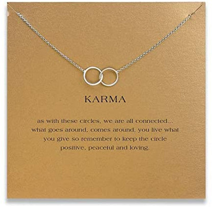 Message Card Compass Pendant Necklace Friendship Starfish Good Luck Elephant Pendant Chain Necklace with Gift Card