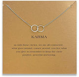 Message Card Compass Pendant Necklace Friendship Starfish Good Luck Elephant Pendant Chain Necklace with Gift Card