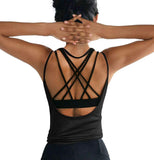 Womens Summer Workout Tops Sexy Backless Yoga Shirts Open Back Activewear Running Sports Gym Quick Dry Tank Tops