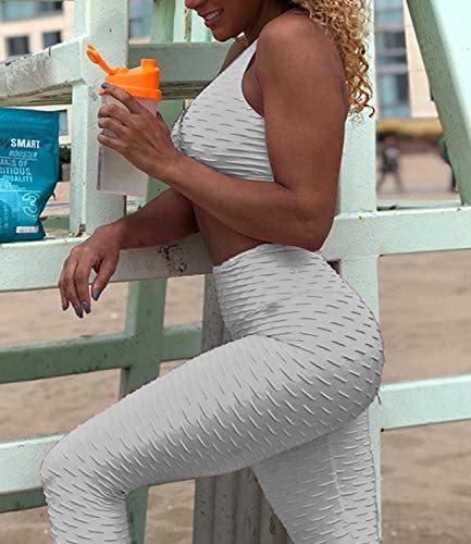 Womens High Waisted Yoga Pants Tummy Control Scrunched Booty Leggings Workout Running Butt Lift Textured Tights