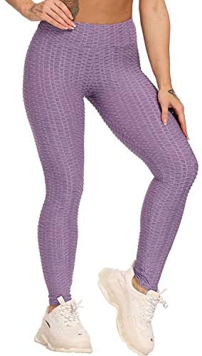 Womens High Waisted Yoga Pants Tummy Control Scrunched Booty Leggings Workout Running Butt Lift Textured Tights