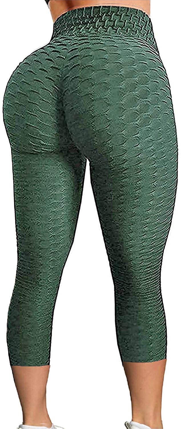 Womens High Waisted Yoga Pants Tummy Control Scrunched Booty Leggings Workout Running Butt Lift Textured Tights