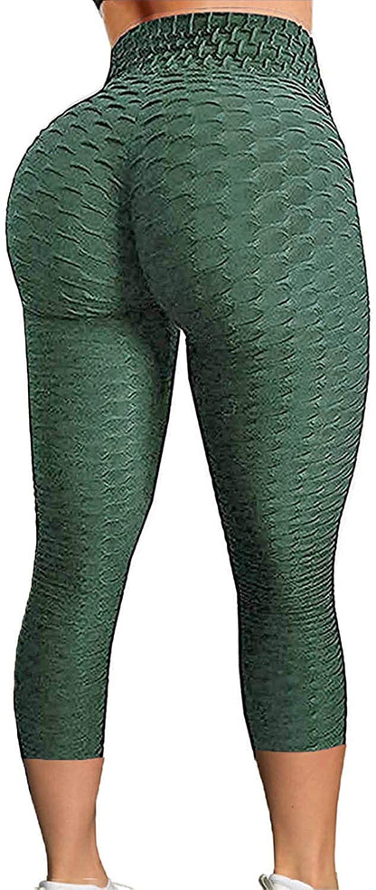 Womens High Waisted Yoga Pants Tummy Control Scrunched Booty Leggings Workout Running Butt Lift Textured Tights