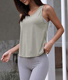 Womens Summer Workout Tops Sexy Backless Yoga Shirts Open Back Activewear Running Sports Gym Quick Dry Tank Tops
