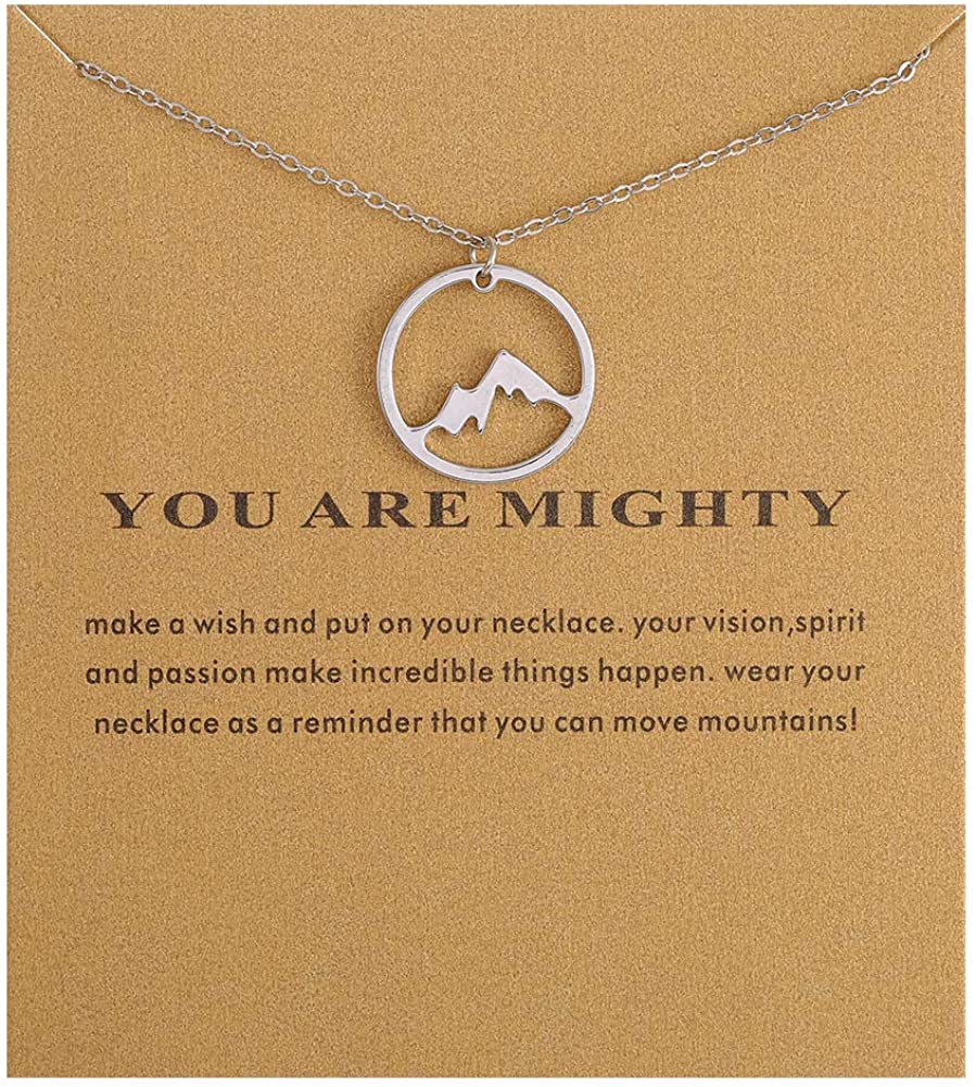 Message Card Compass Pendant Necklace Friendship Starfish Good Luck Elephant Pendant Chain Necklace with Gift Card