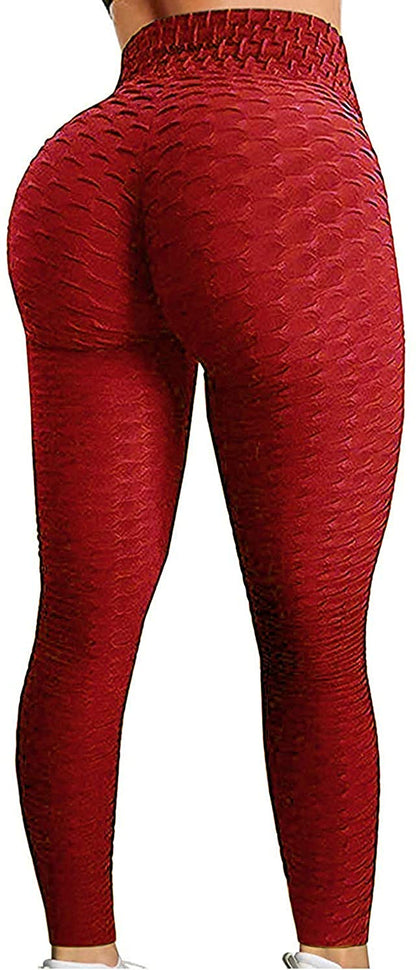 Womens High Waisted Yoga Pants Tummy Control Scrunched Booty Leggings Workout Running Butt Lift Textured Tights
