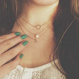 Message Card Compass Pendant Necklace Friendship Starfish Good Luck Elephant Pendant Chain Necklace with Gift Card