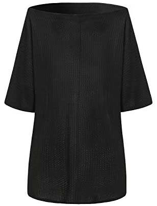 Womens Off The Shoulder Tops Baggy Shirt Long Sleeve Blouse Oversized Sweater Jumper Pullover