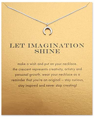 Message Card Compass Pendant Necklace Friendship Starfish Good Luck Elephant Pendant Chain Necklace with Gift Card