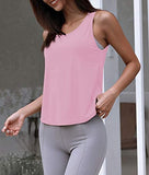 Womens Summer Workout Tops Sexy Backless Yoga Shirts Open Back Activewear Running Sports Gym Quick Dry Tank Tops